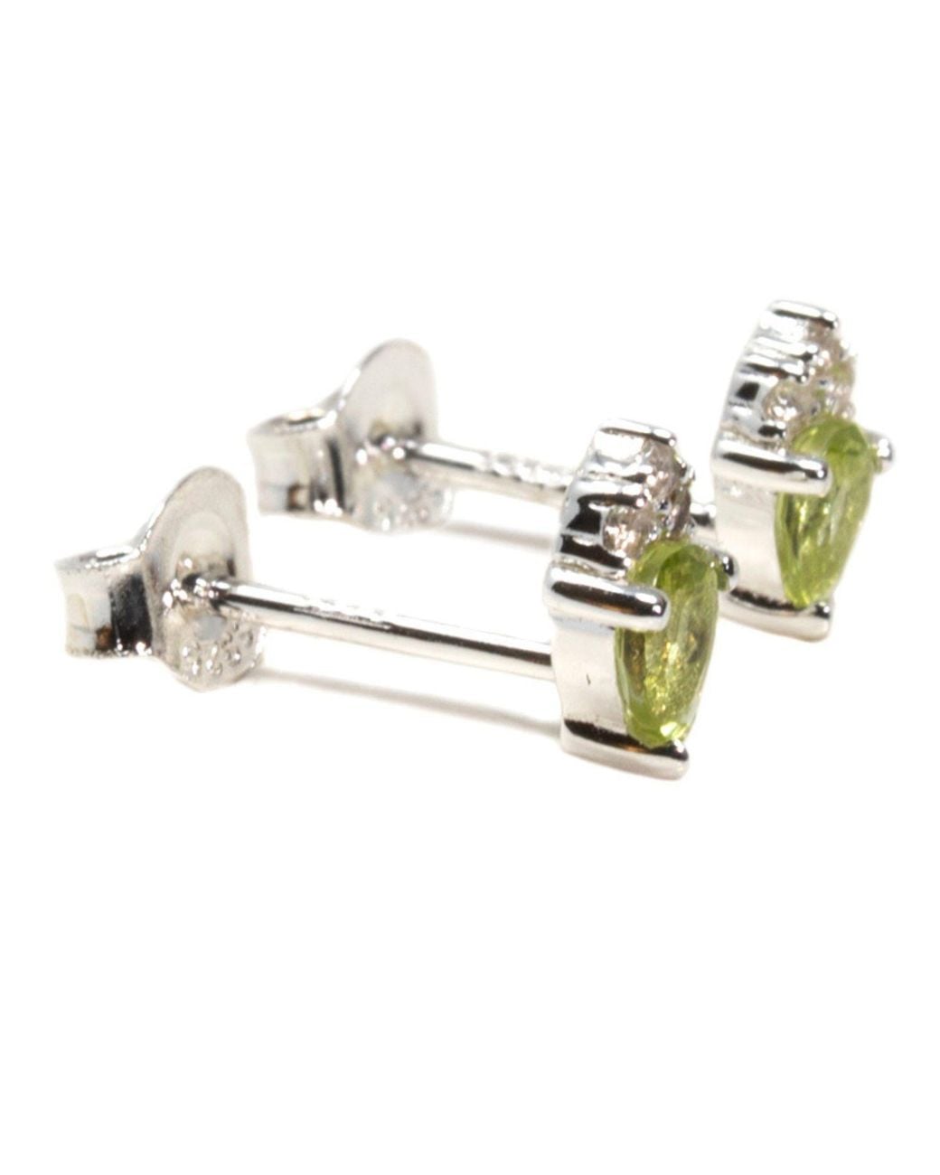 NASI SILVER Green Pear Atarah Studs- Peridot & Topaz