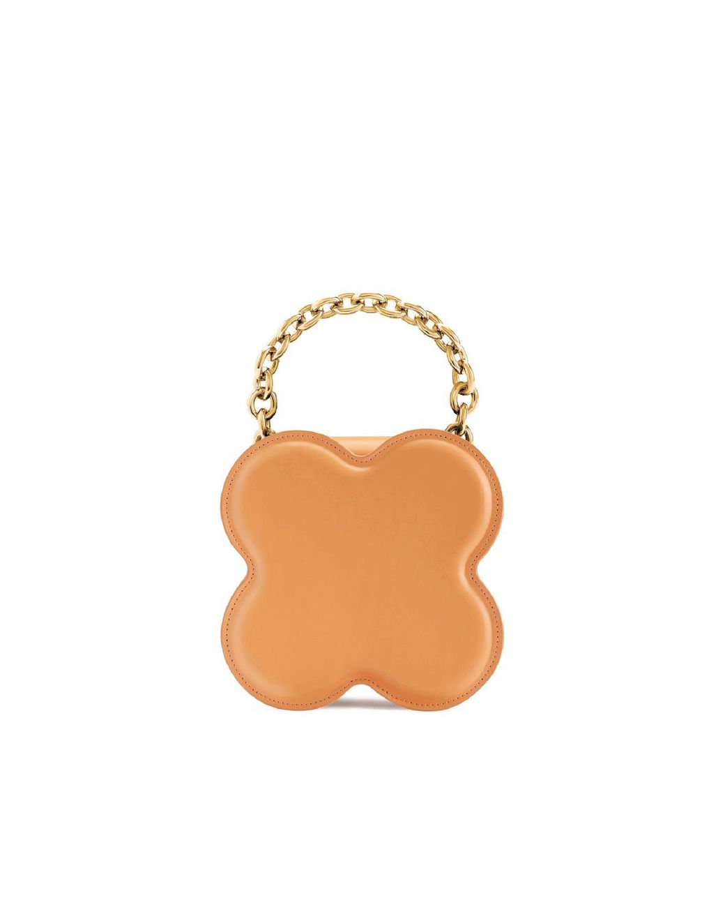 Orange Cube White Large Lucky Clover Handbag