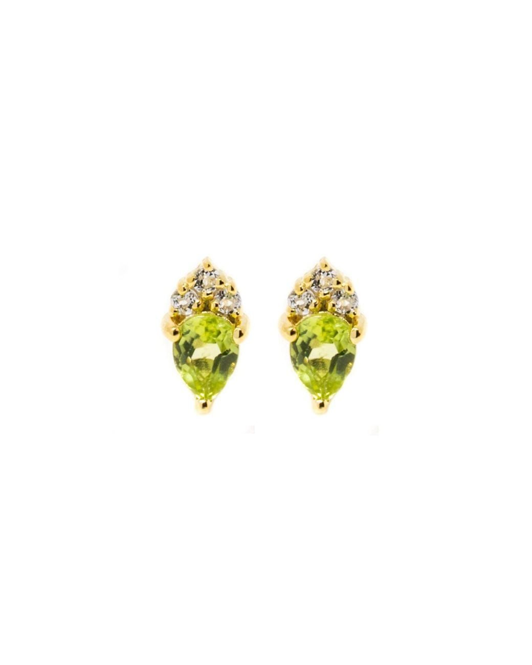 NASI SILVER Yellow Pear Atarah Studs- Peridot & Topaz