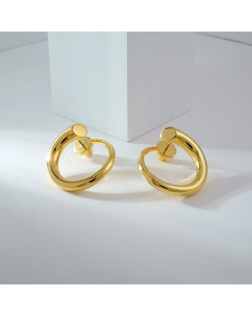 Meulien Metallic Graduated Hoop Earrings