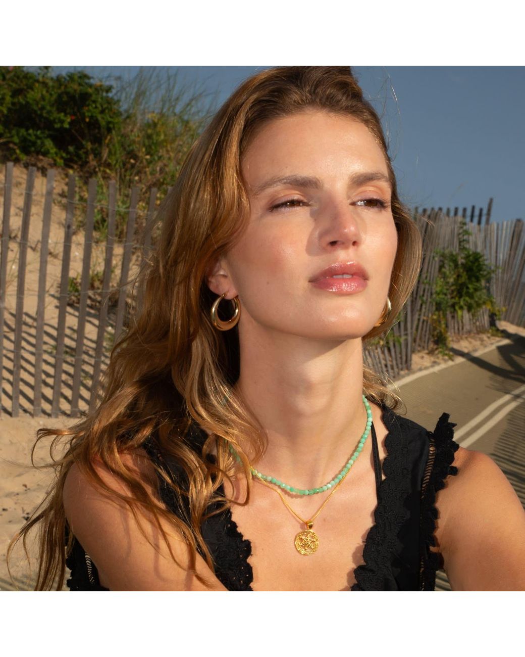 Seven Saints Metallic Merkaba Star Light Body Activation Necklace