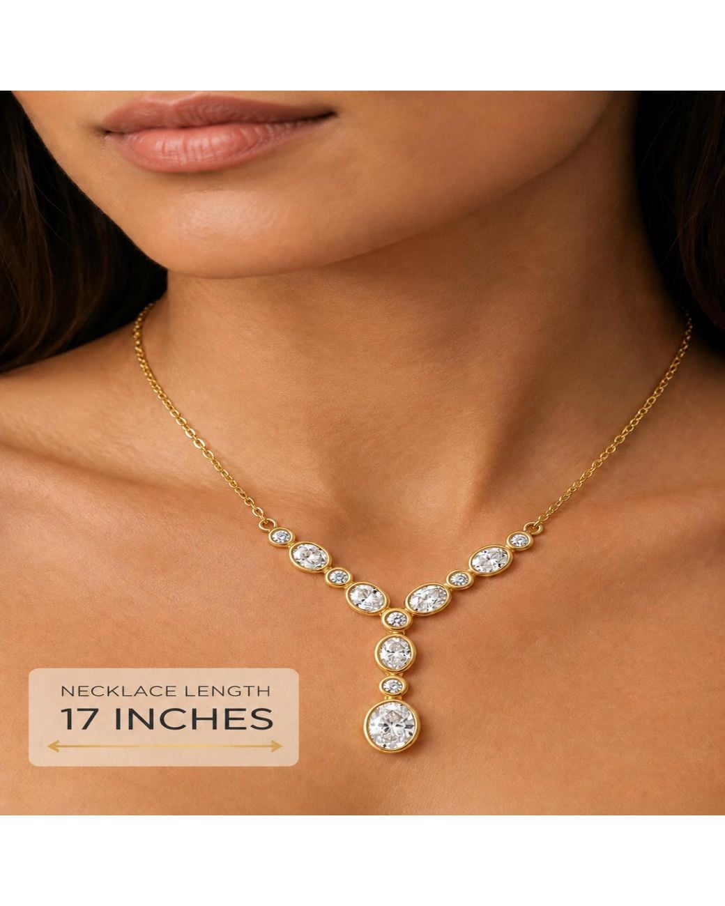 Artisan Metallic 14K Oval Diamond Station Y Necklace