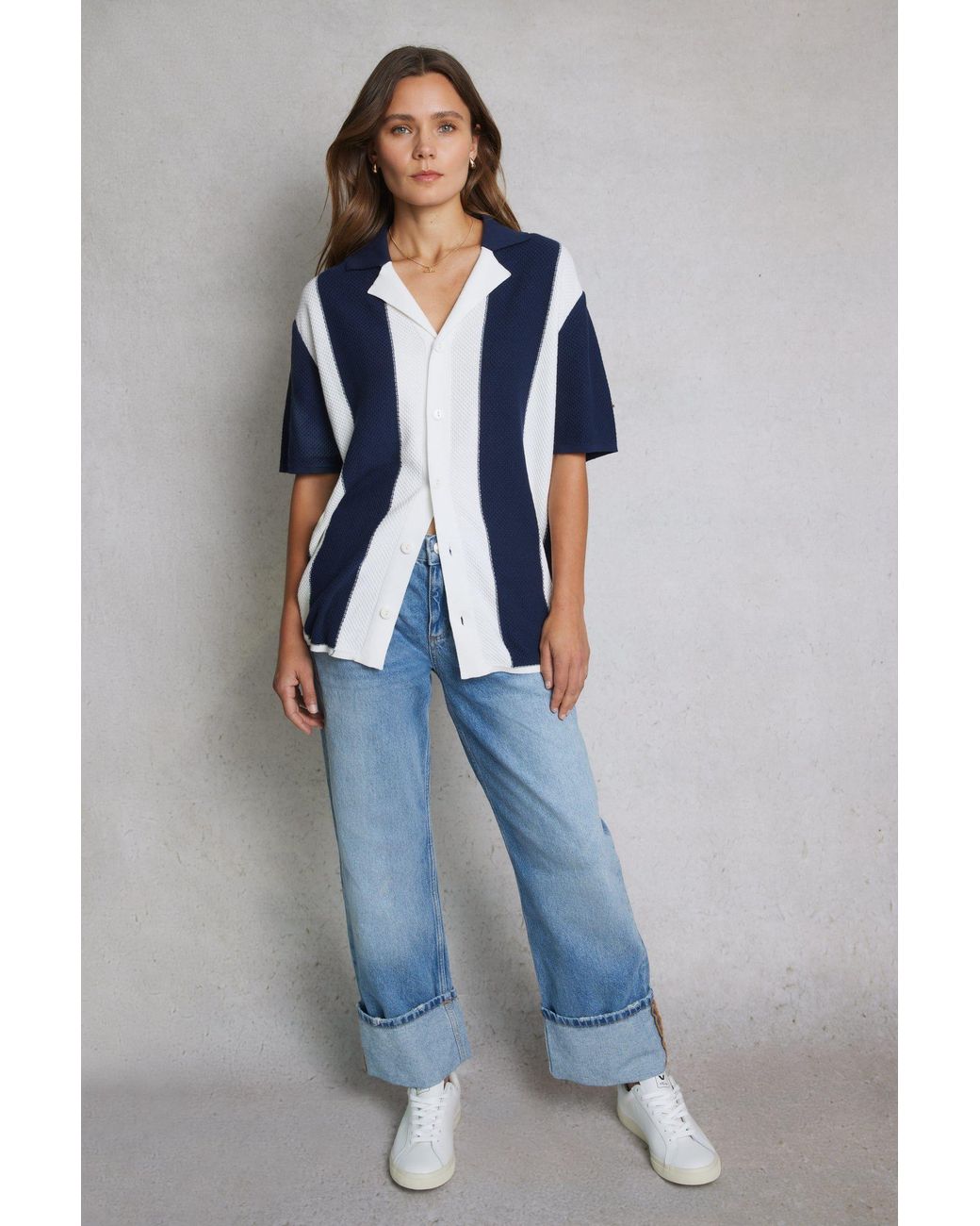 Hay Life Blue Striped Knit Shirt