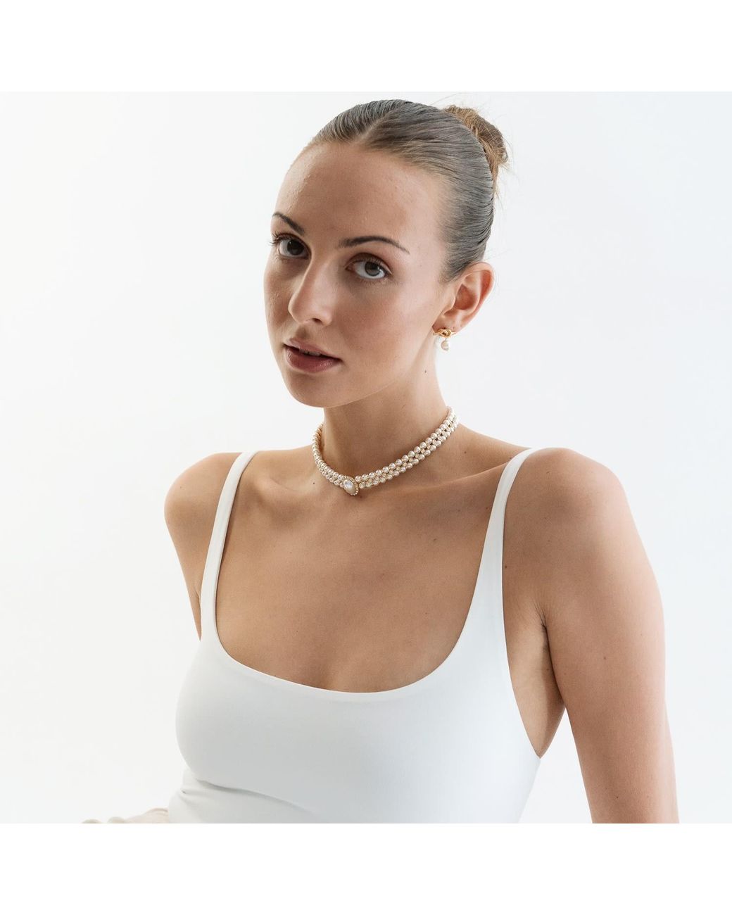 Miss Cecilia Metallic Amelia Pearl Ladies Choker