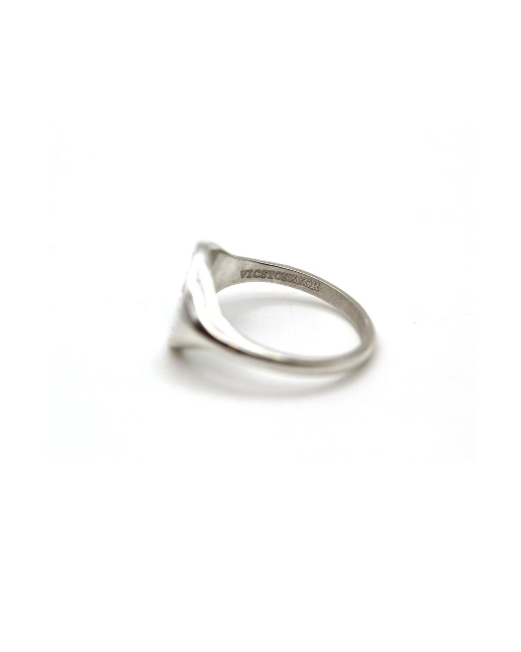 VicStoneNYC Fine Jewelry White Natural Diamond Elegant Flower Signet Ring