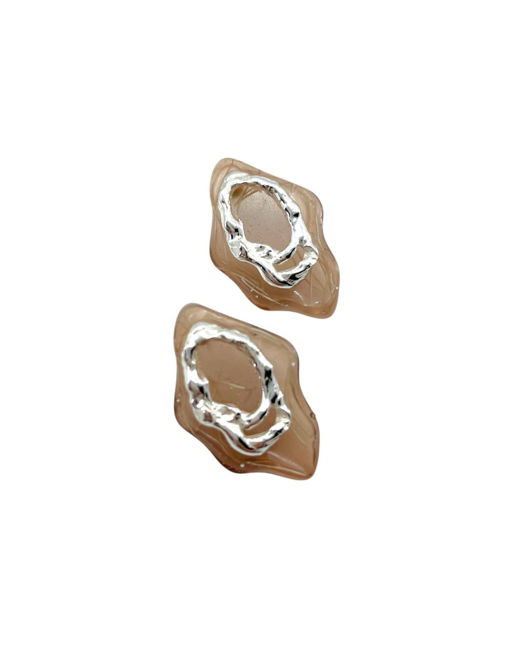 Bio-Trimmings Brown Pascal Statement Earrings