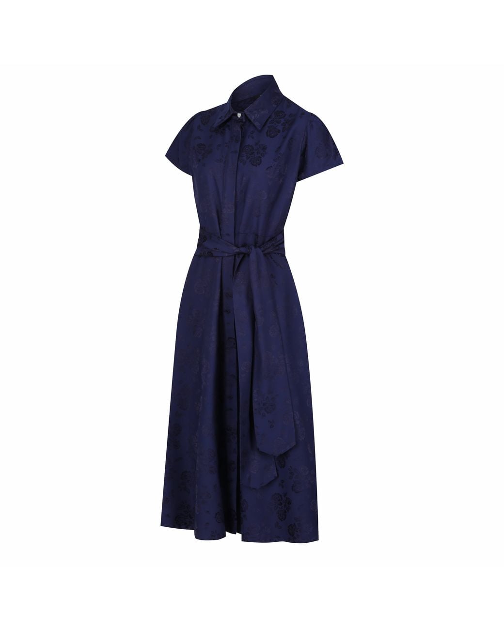 Lioness by Tf Blue Royal Petals Short Sleeve Shirt Dress
