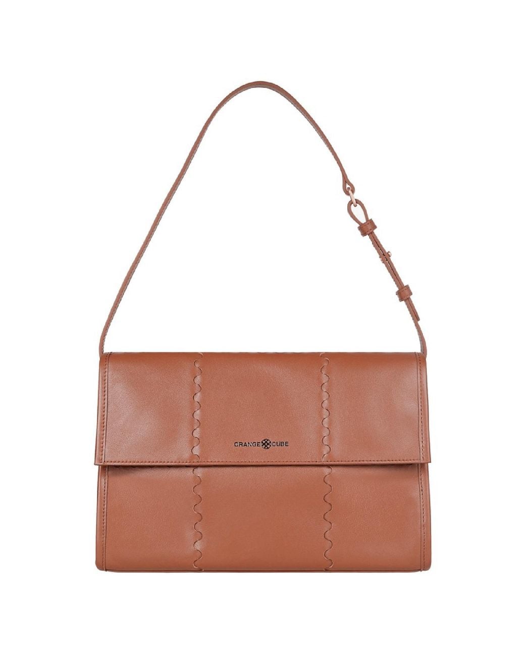 Orange Cube Brown Mosaic Messenger Bag