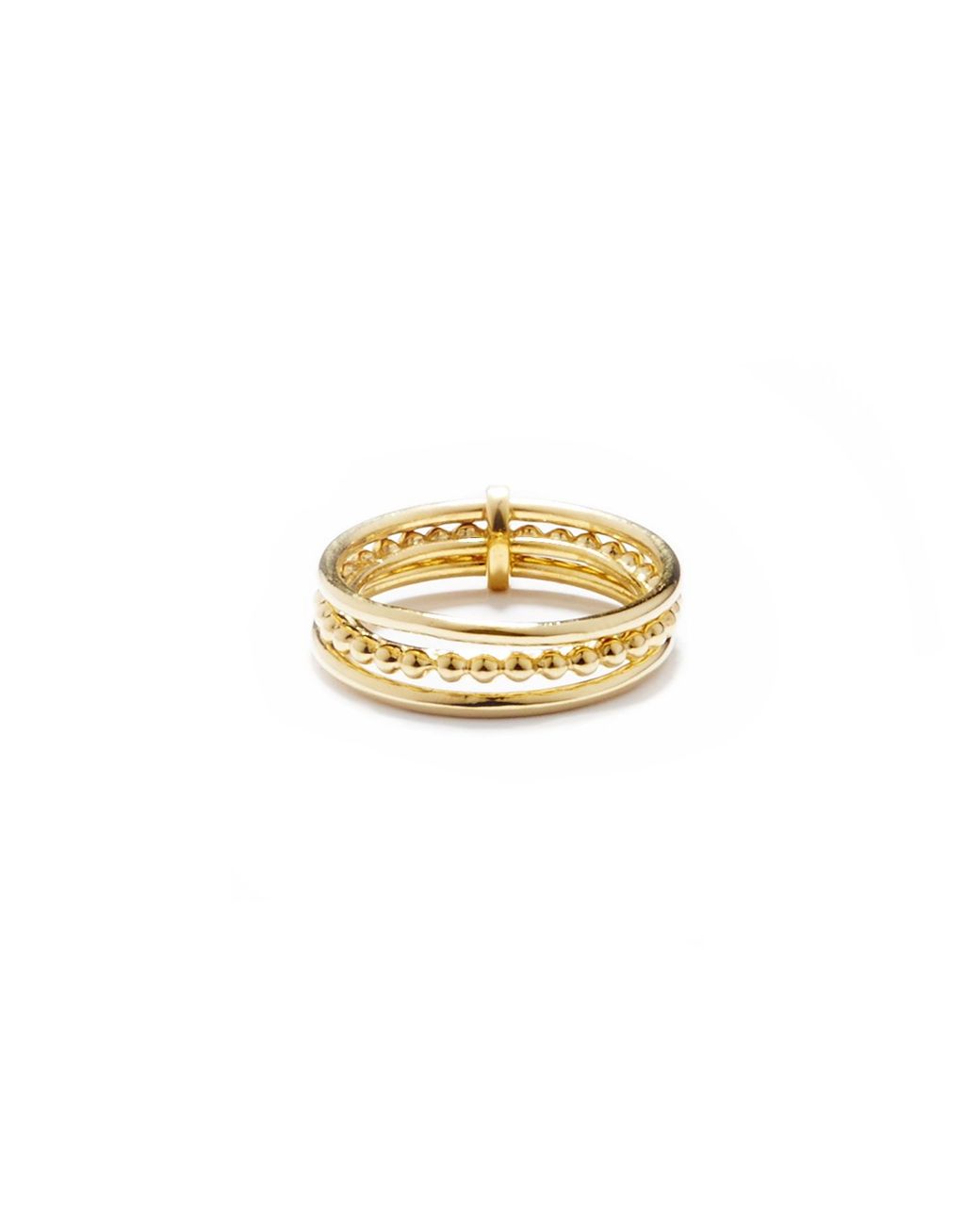 Agnes De Verneuil Line & Pearl Three-band Ring in Gold ...