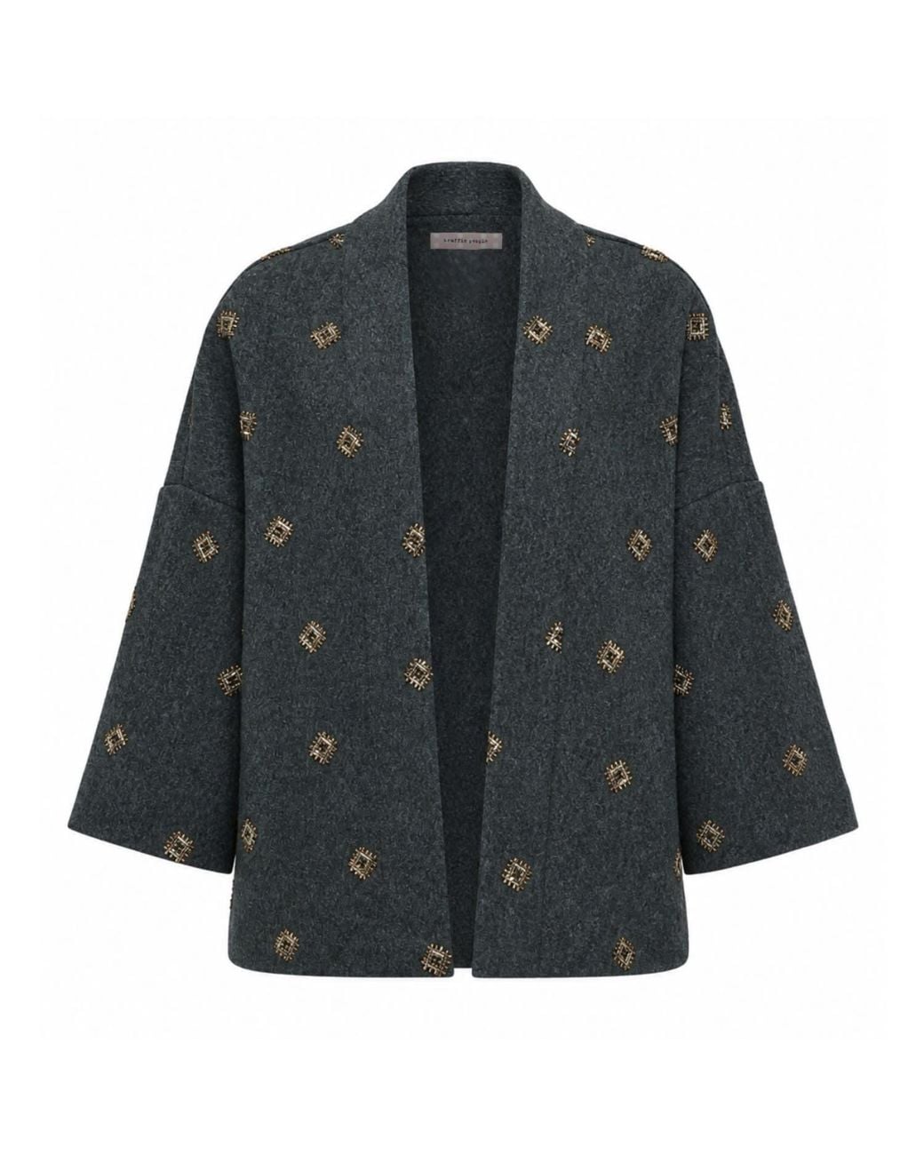 Traffic People Black When The Wind Blows Embroidered Relaxed Shrug Jacket