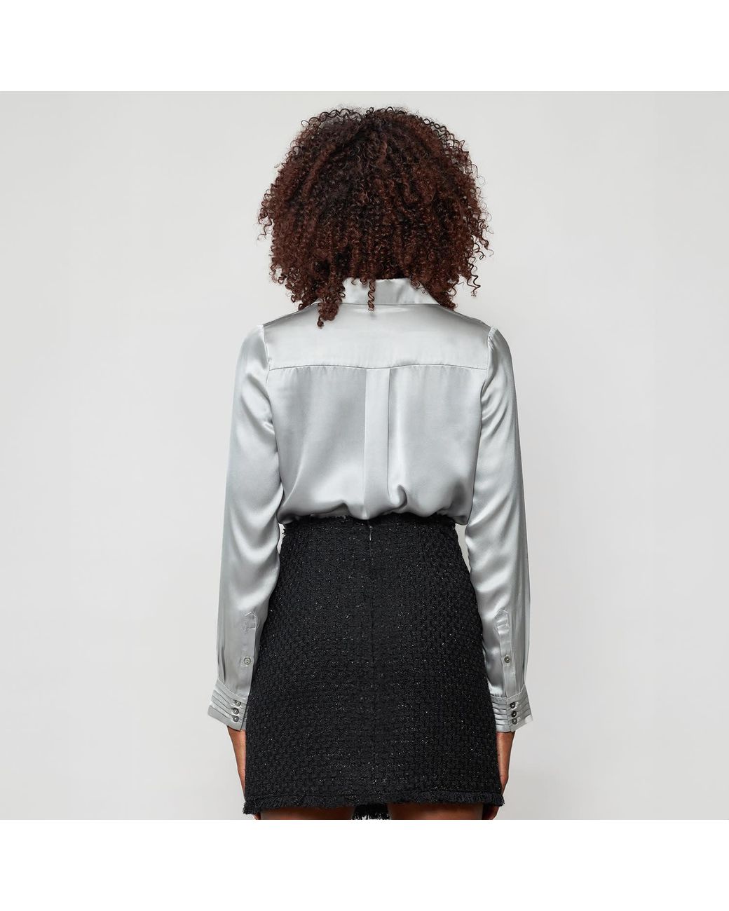 Solgo Atelier Natural Solgo Pleated Silk Charmeuse Shirt