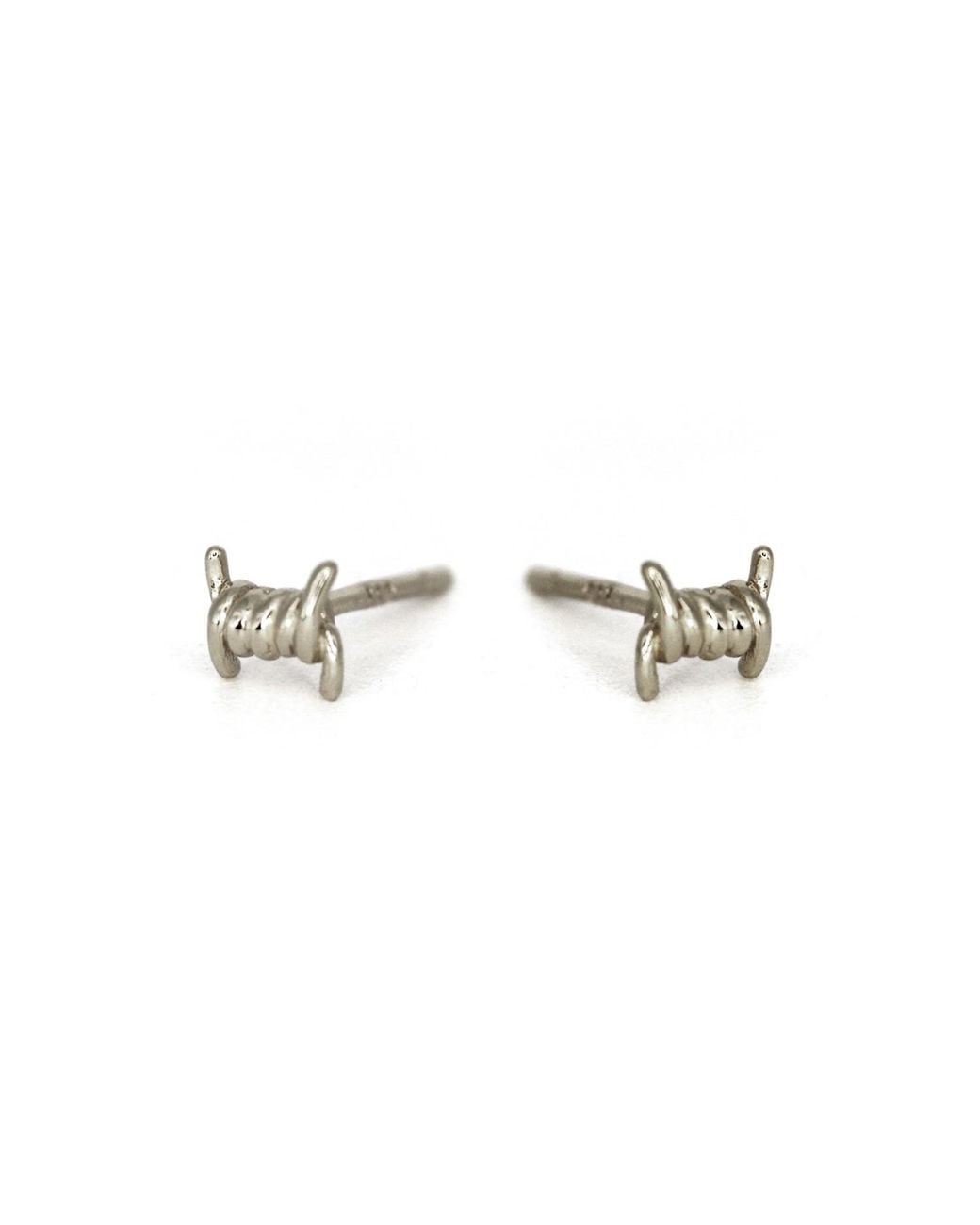 VicStoneNYC Fine Jewelry Metallic Barbed Wire Stud Earrings For