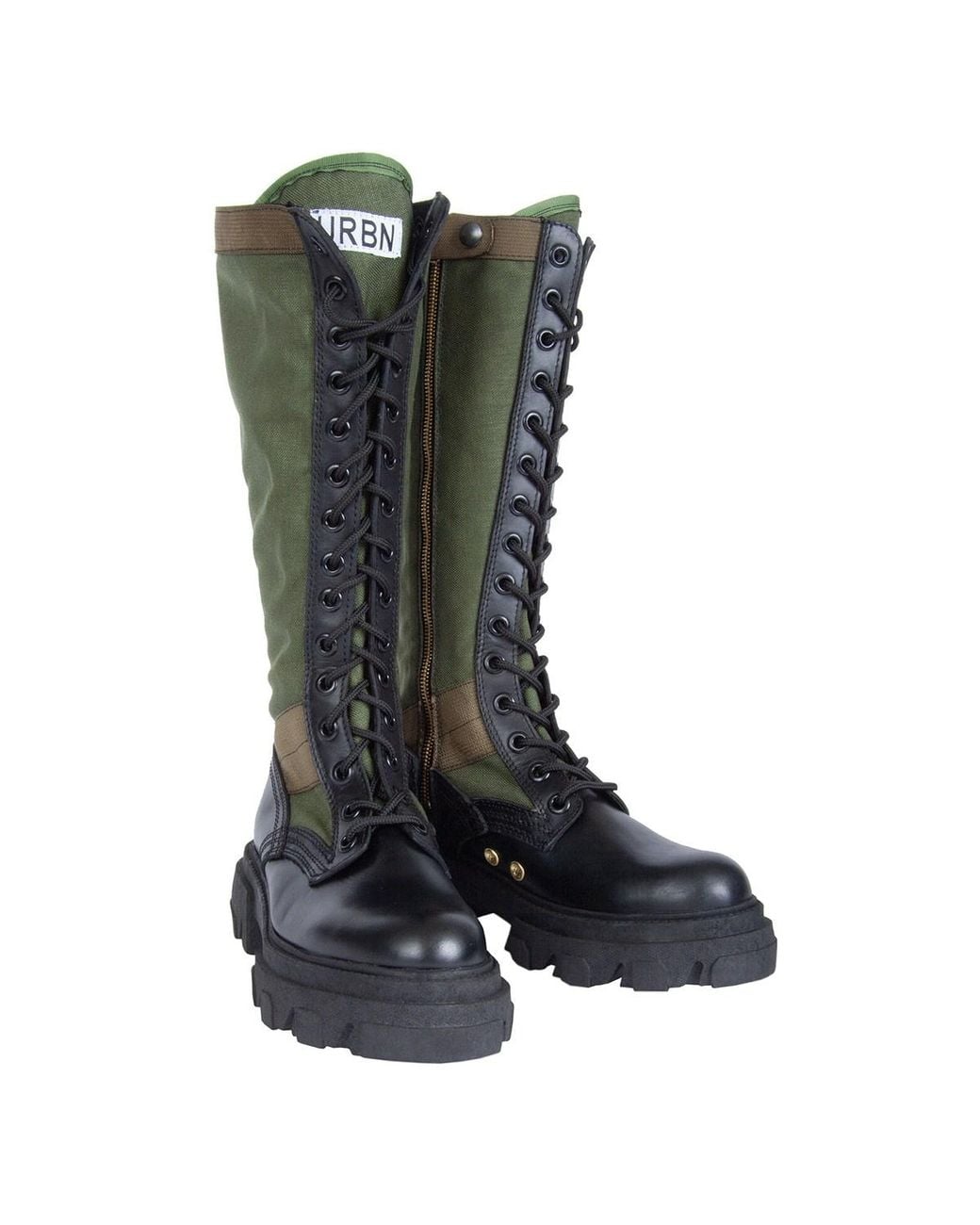 Urbnkicks Green Jungle Tall Knee- High Boots