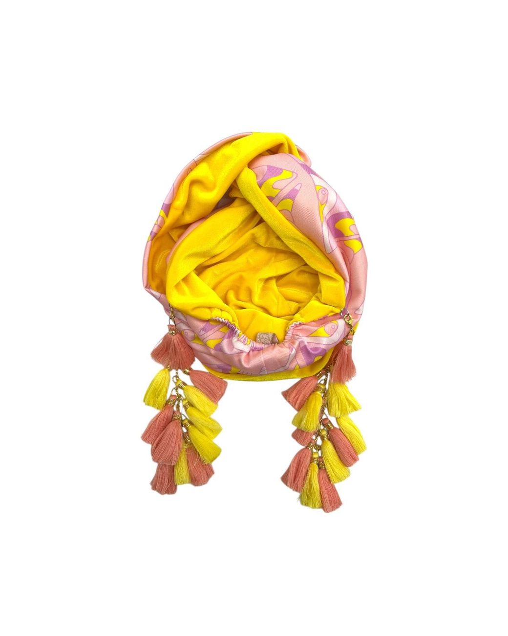Julia Clancey Yellow Limon Martini Sunshine Chacha Reversible Turban