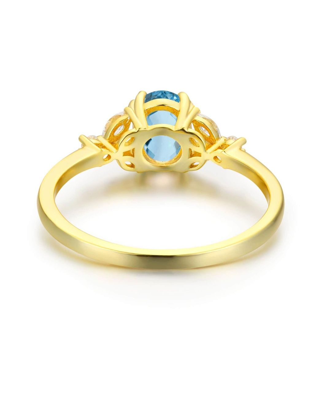 Azura Jewelry New York Metallic Stellar Aquamarine Ring Solid