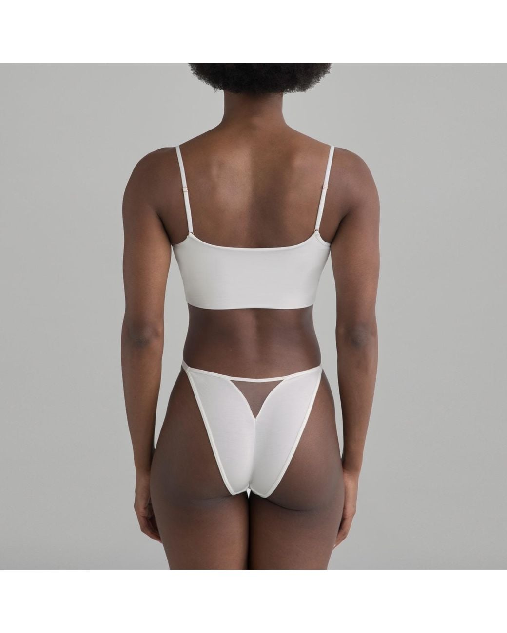 MONIQUE MORIN LINGERIE White Core Adjustable Cheeky Bikini Crystal