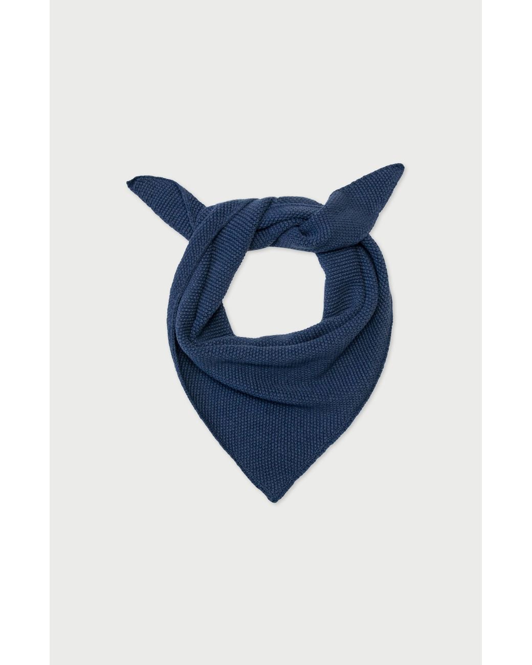 Paul James Knitwear Blue Cotton Beault Textured Neckerchief