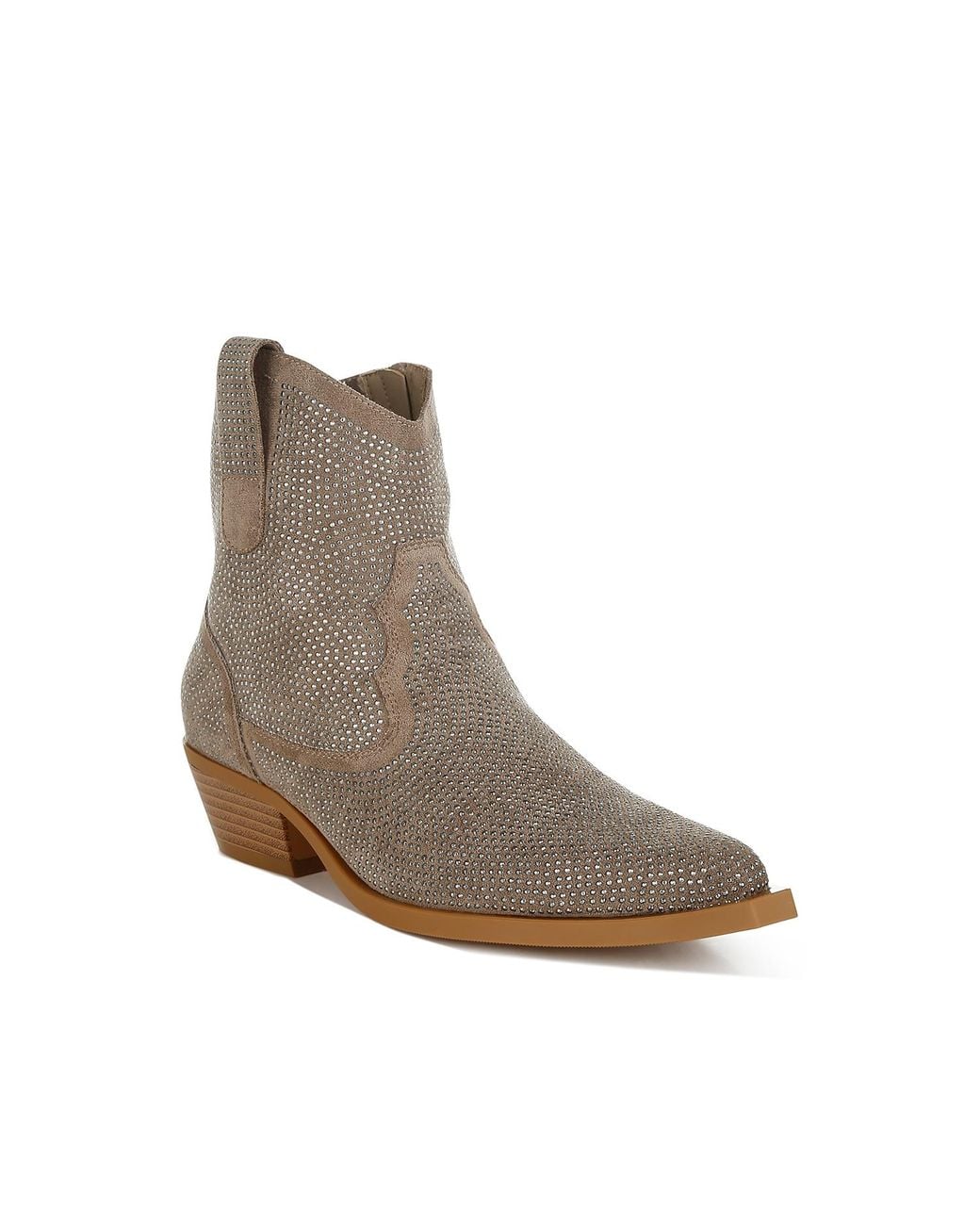 Rag & Co Brown Neutrals Costello Rhinestones Embellished Cowboy Boots