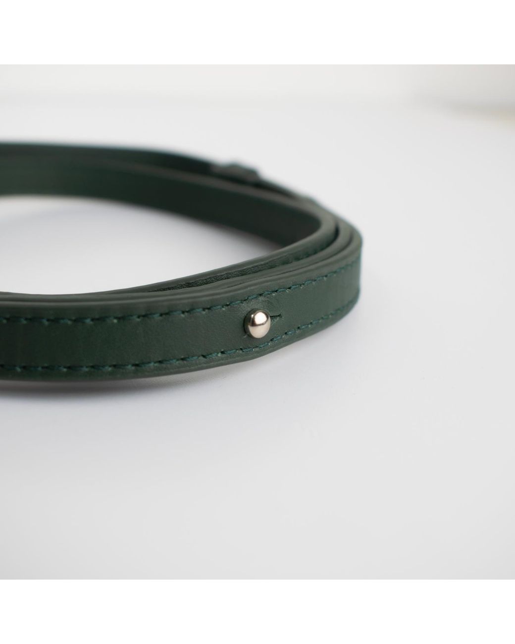 godi. Green Handmade Adjustable Leather Phone Bag With Pocket