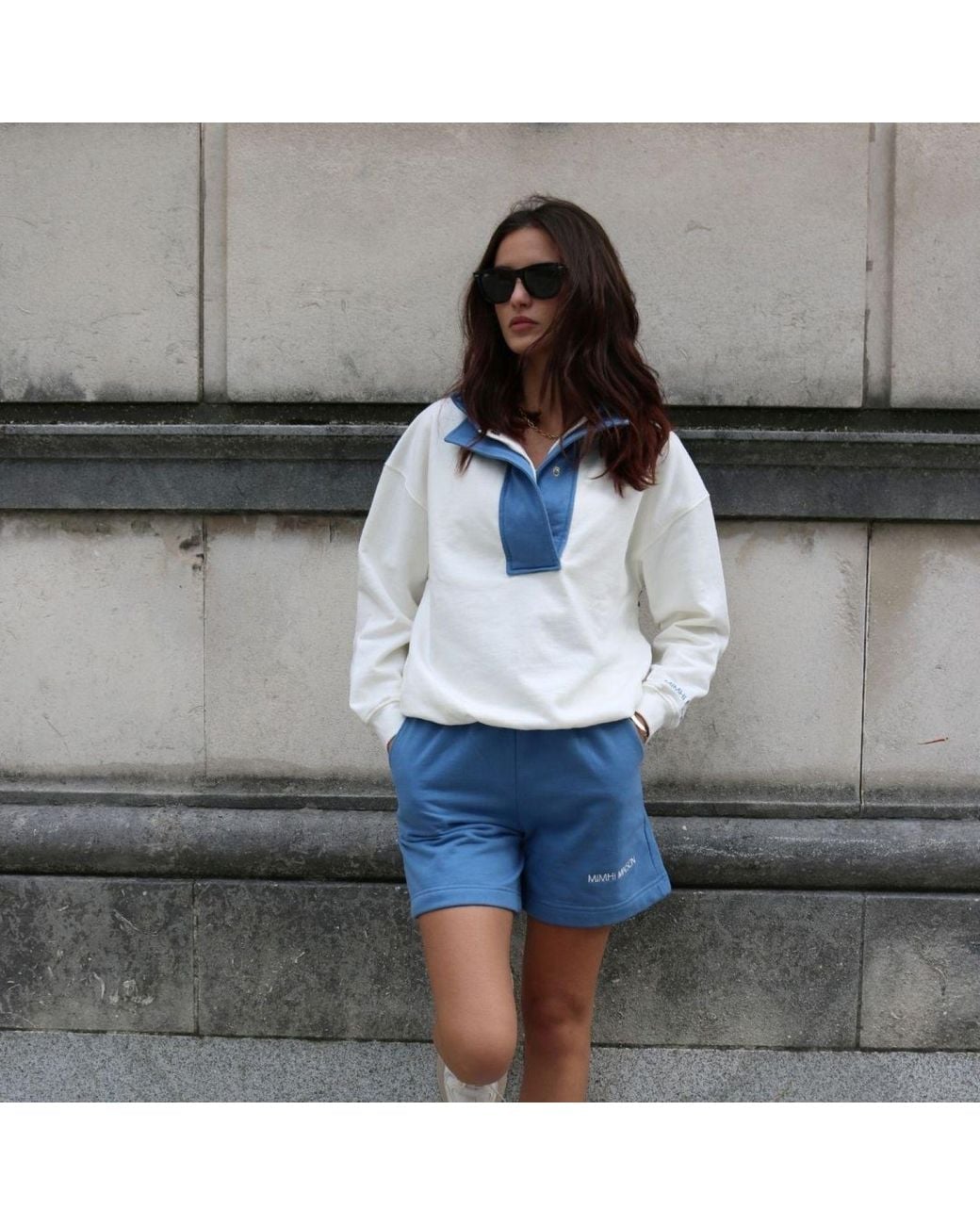 Mimhi Maison Blue Cotton Shorts