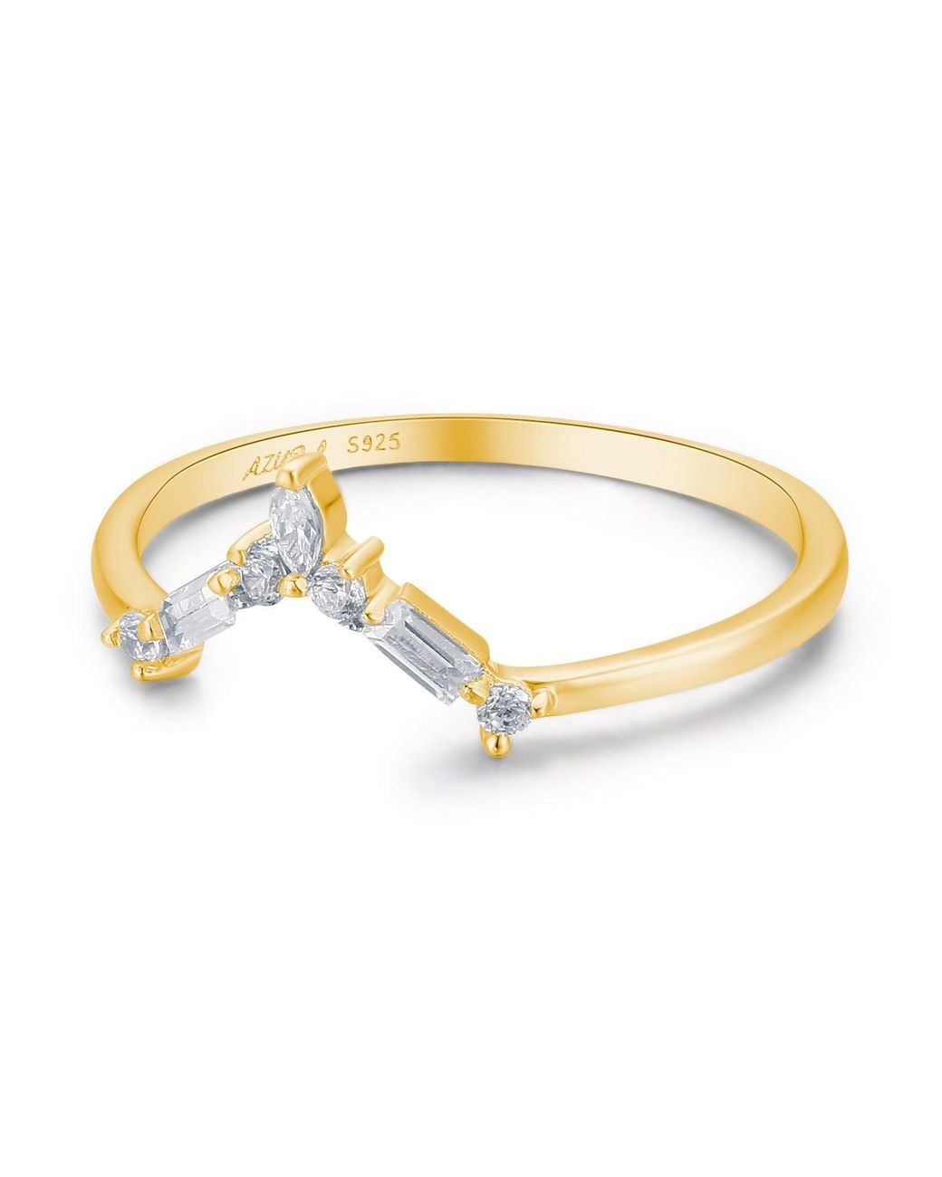 Azura Jewelry New York Metallic Monte Arc Ring Vermeil