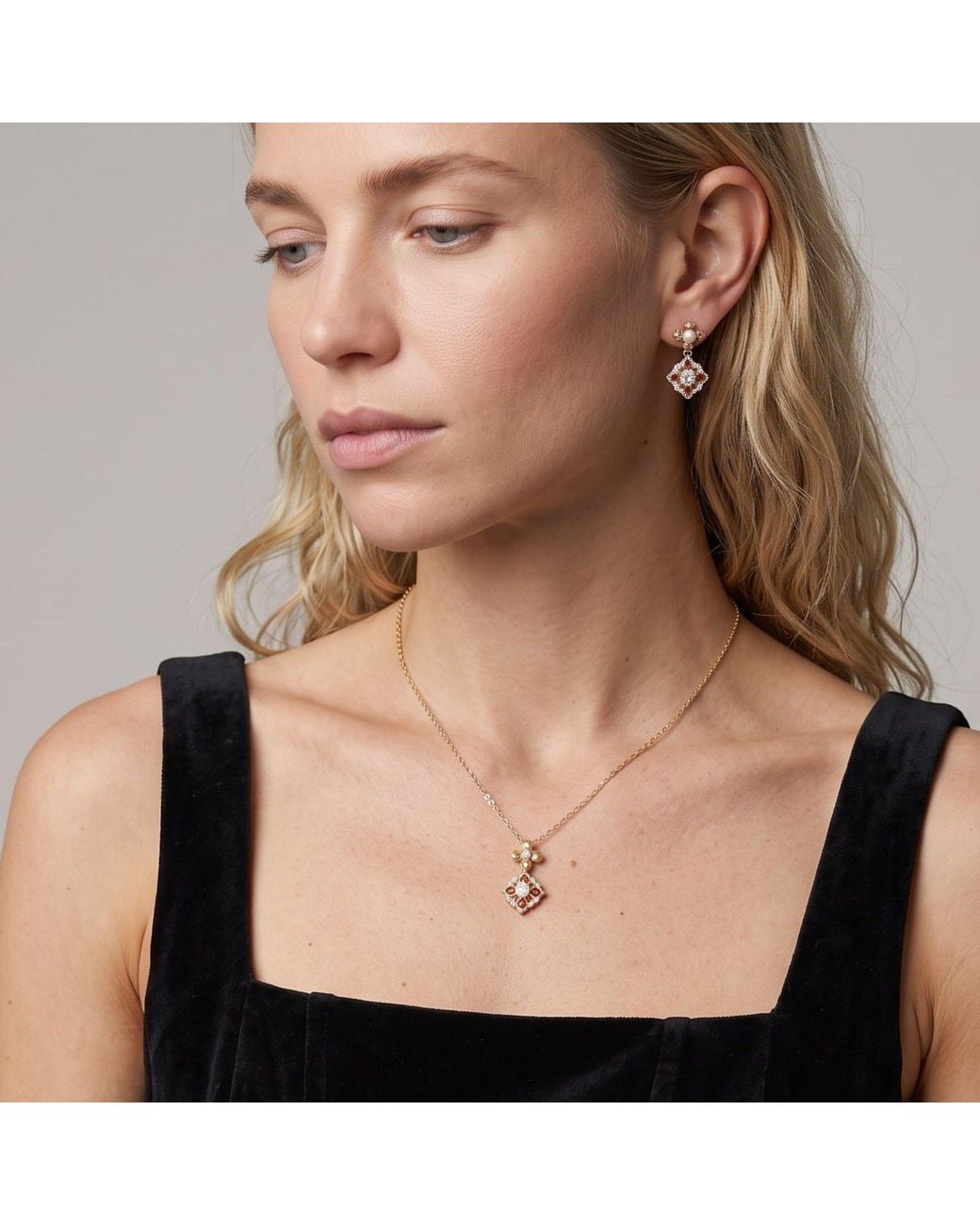 Uchi and Soto Metallic Kinmokusei Solid 925 With 18K Vermeil & Pearl Necklace