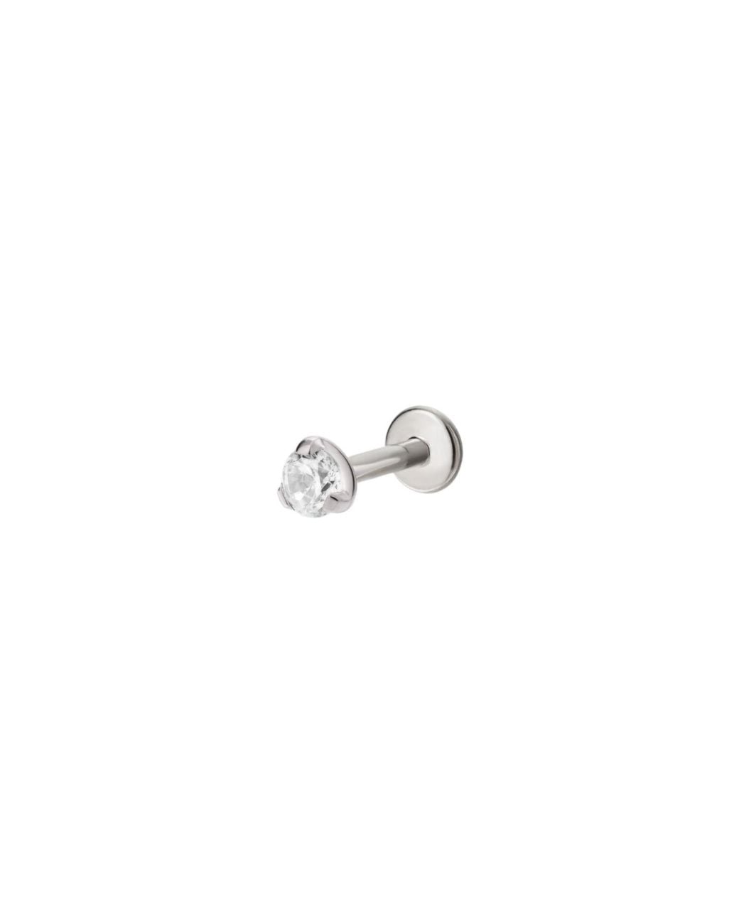 Vanhi White 3Mm Martini Set Threadless Flat Back Titanium Cartilage Stud