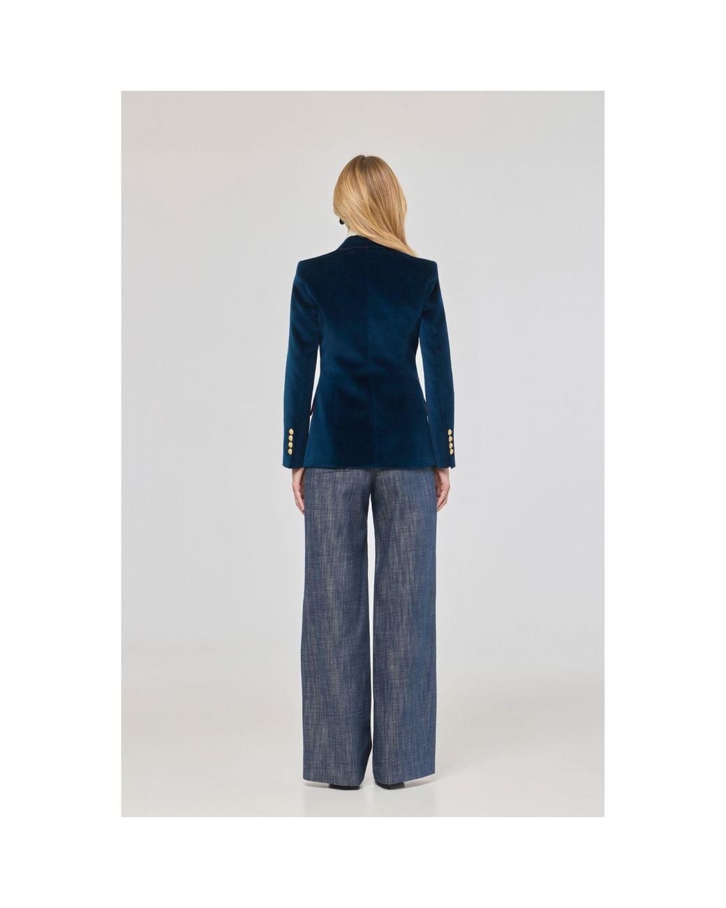 The Extreme Collection Blue Velvet Blazer Oliva