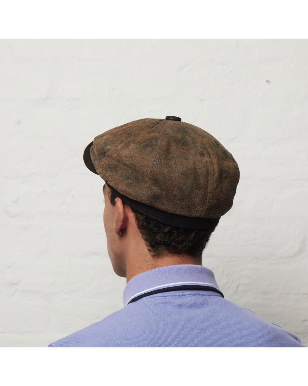 Dasmarca Hats Green Oliver Leather Bakerboy Newsboy Peaky Cap For for men