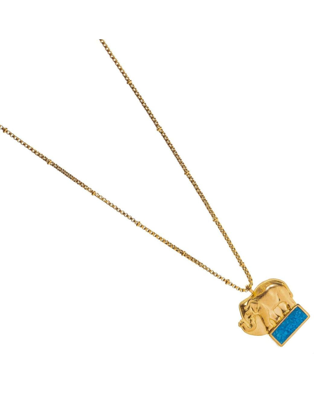 Ebru Jewelry Metallic Lucky Elephant Mosaic Pendant Necklace