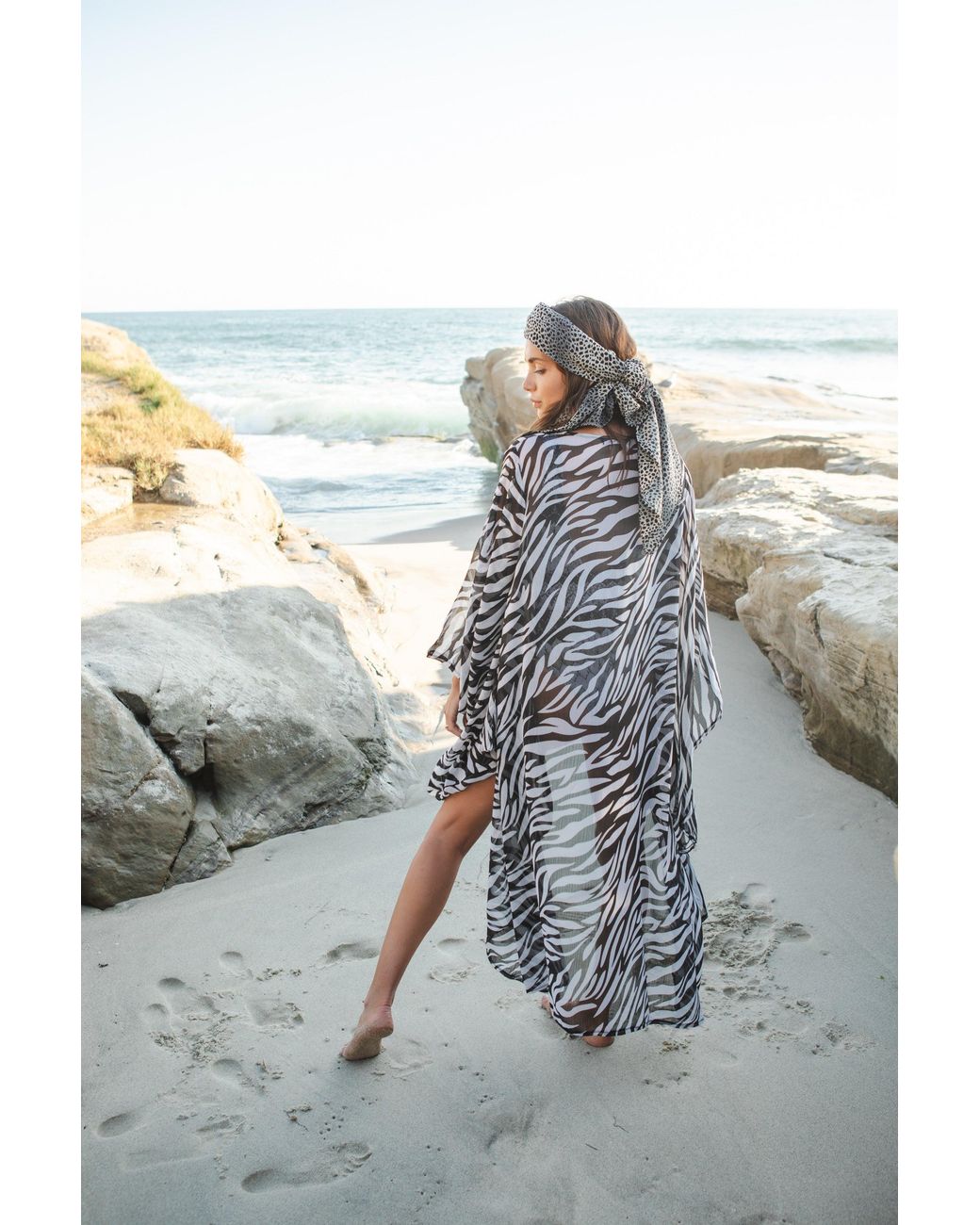 Jennafer Grace Metallic Zebra Queen Kimono