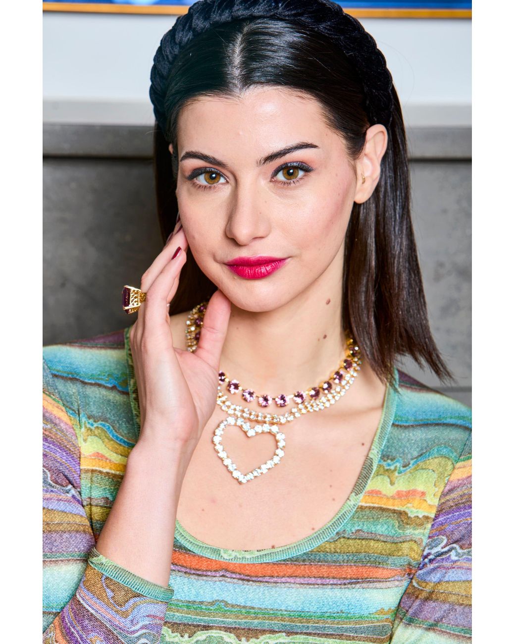 Laura Gray Black Adjustable Crystal Riviera Necklace