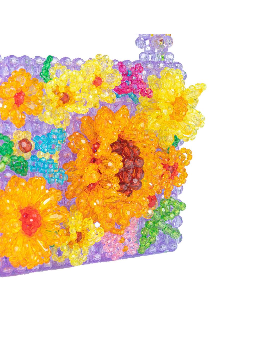 Tillie Beads Yellow Sunflower Floral Mini Bead Bag