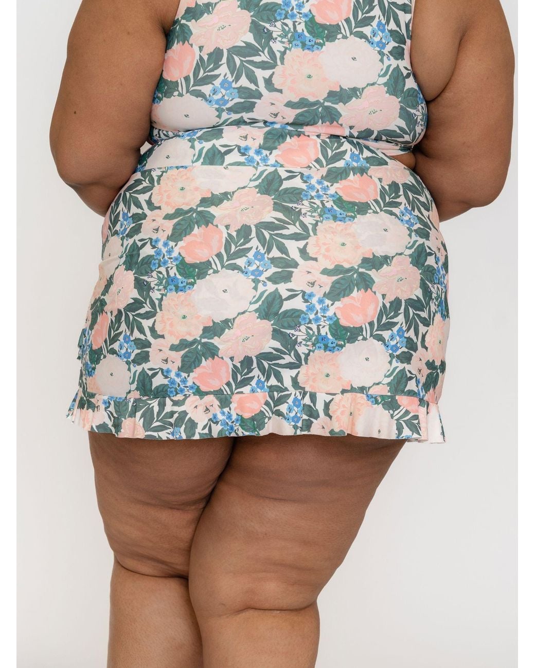 Lime Ricki Swimwear Green Bouquet Ruffle Skirt