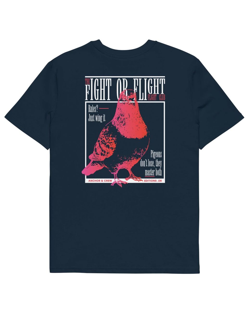 Anchor and Crew Blue Eight Fight Or Flight Club Editions Organic Cotton T-Shirt for men