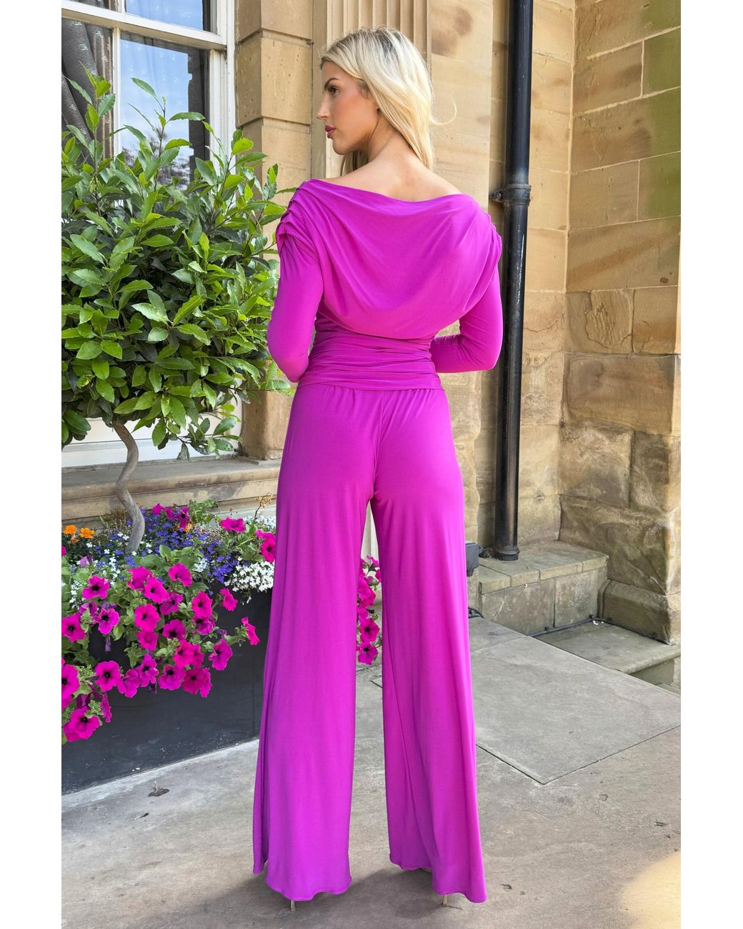 Atom Label Purple Carbon Jumpsuit With Sleeve