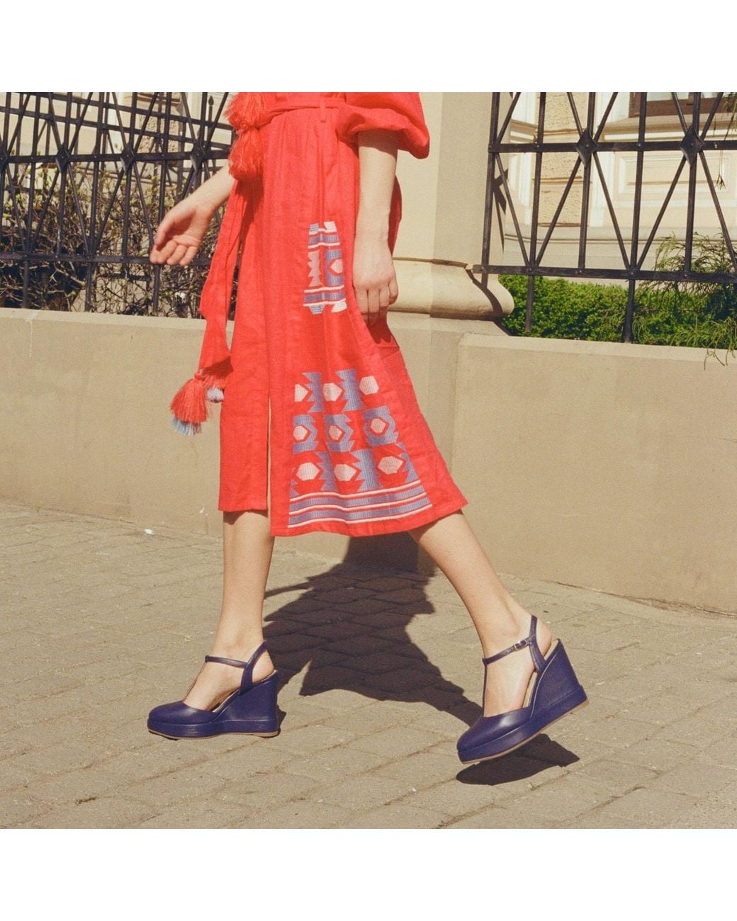 Rosamund Muir London Blue Jeanne Wedges