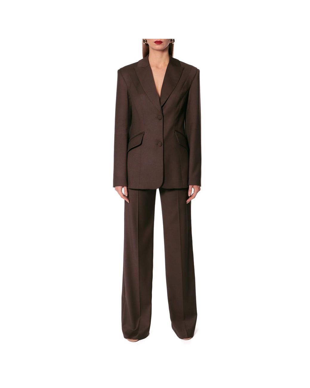 AGGI by HALEWSKI Brown Polina Stone Single Breasted Blazer