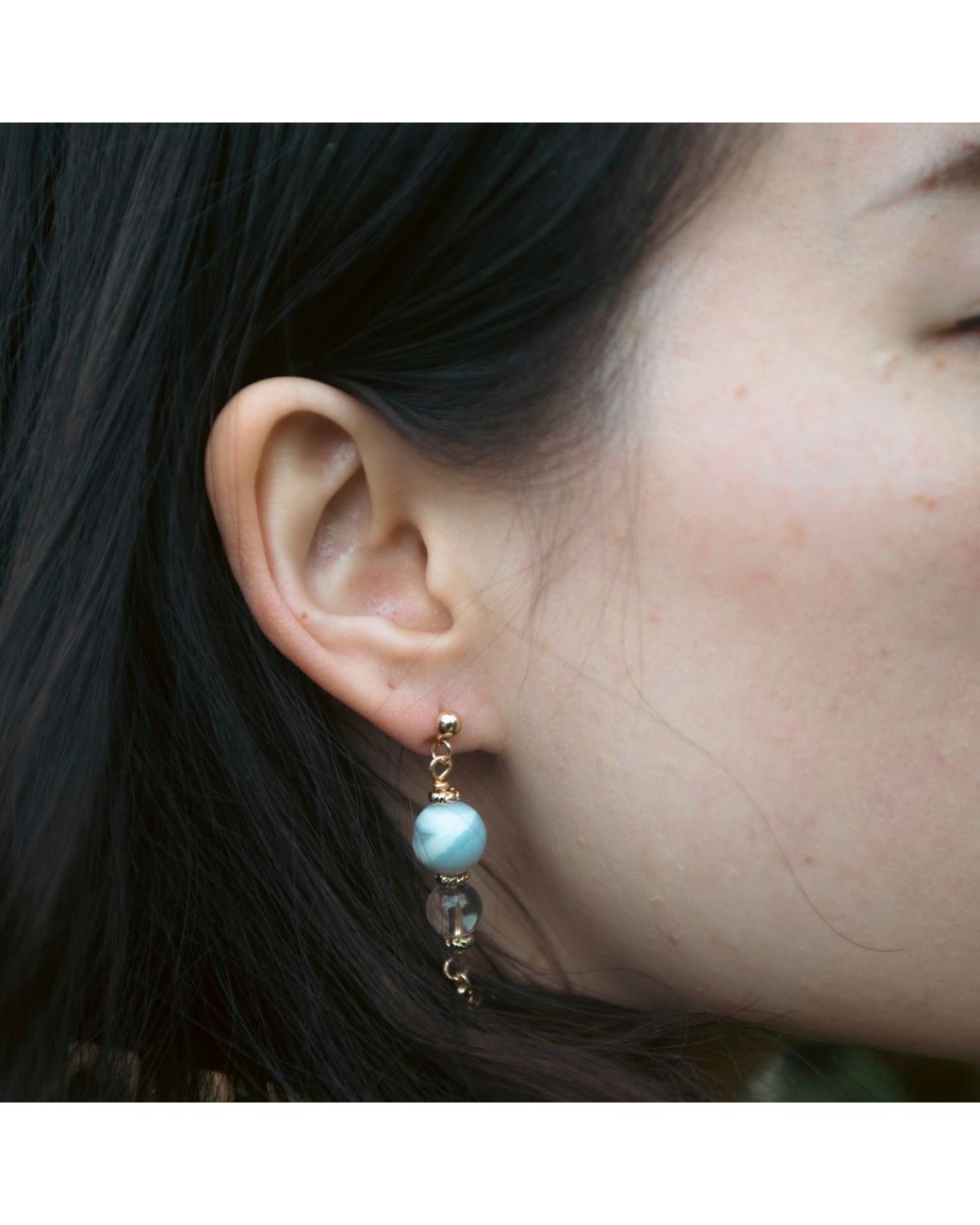 Heartfelt Layers Blue Impression Sunrise Drop Earrings