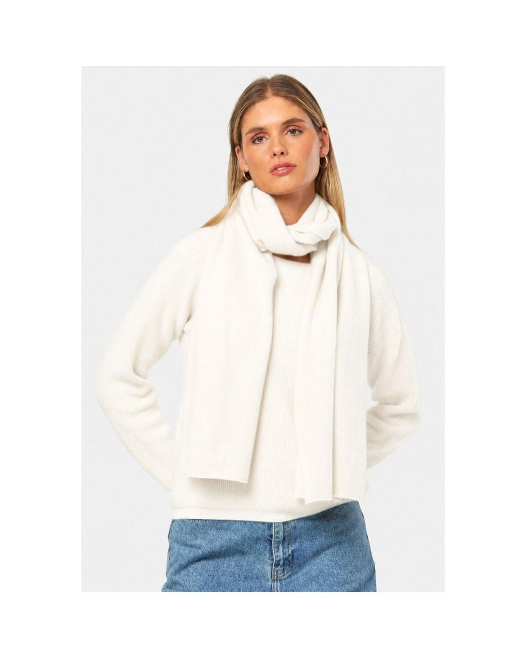 Helen Mcalinden White Neutrals Winter Cashmere Travel Wrap