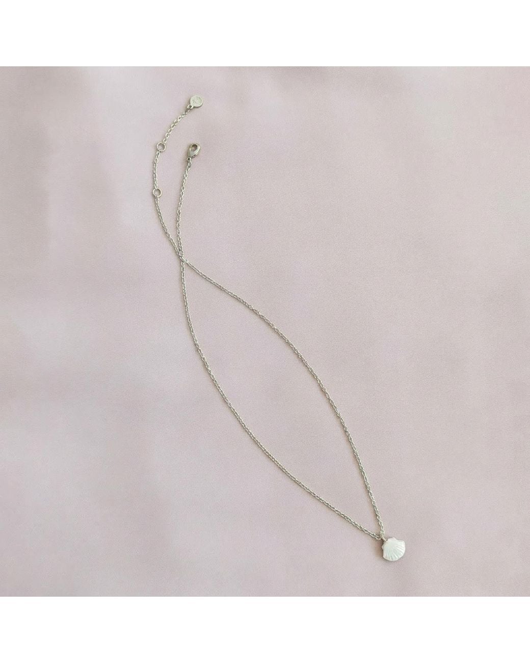 POPORCELAIN Metallic Mini Porcelain Seashell Necklace, Tone