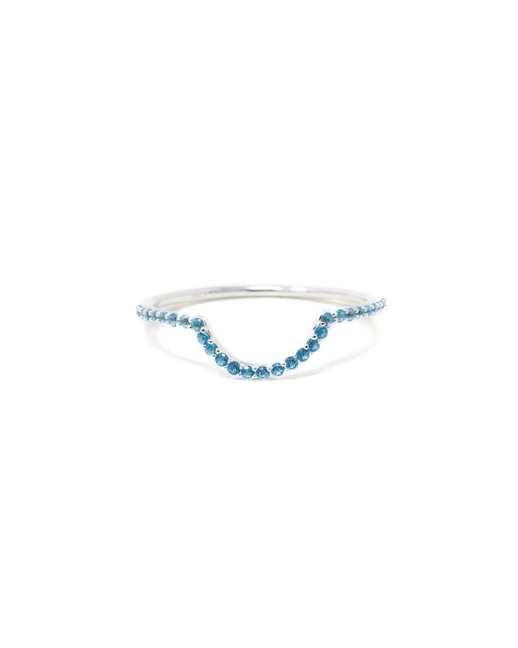 NASI SILVER Blue Ora Half Eternity Ring- Topaz