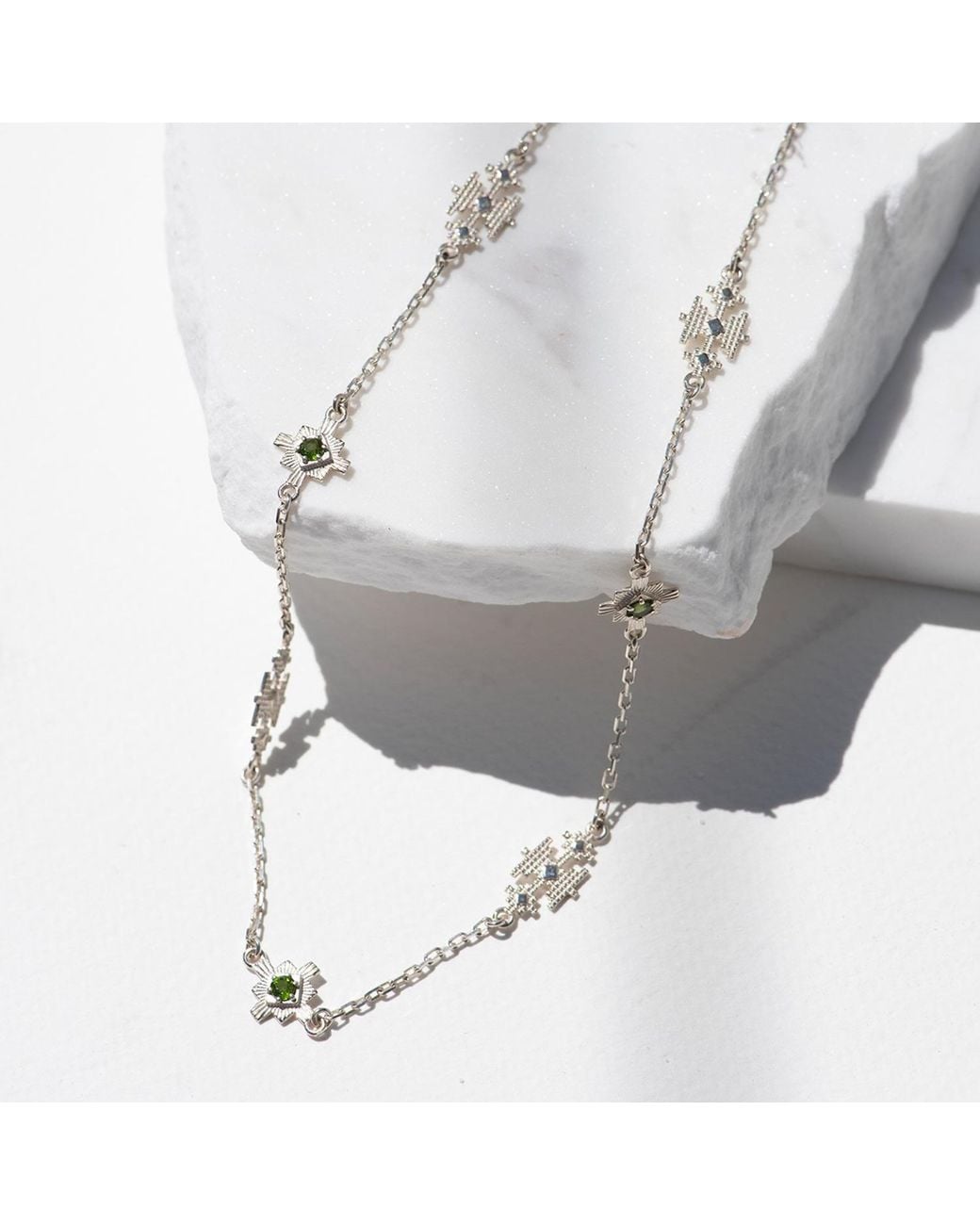 Zoe & Morgan Metallic Ayllu Necklace Chrome Diopside