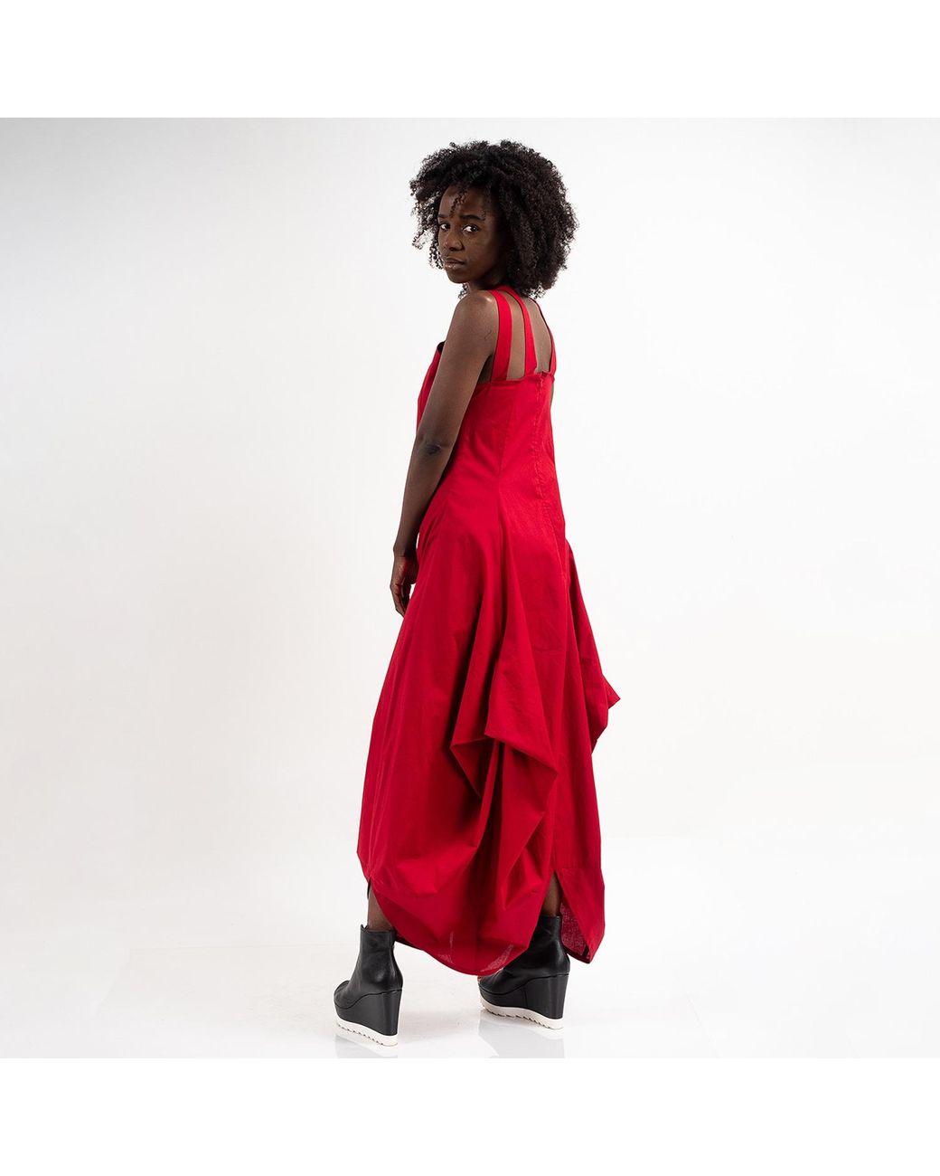 Metamorph Red Sleeveless Long Dress