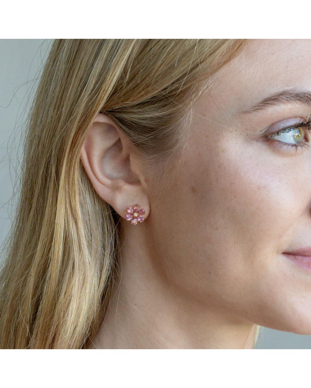 Kai Fine Jewelry Pink Solid Natural Tourmaline & Diamond Flora Earrings