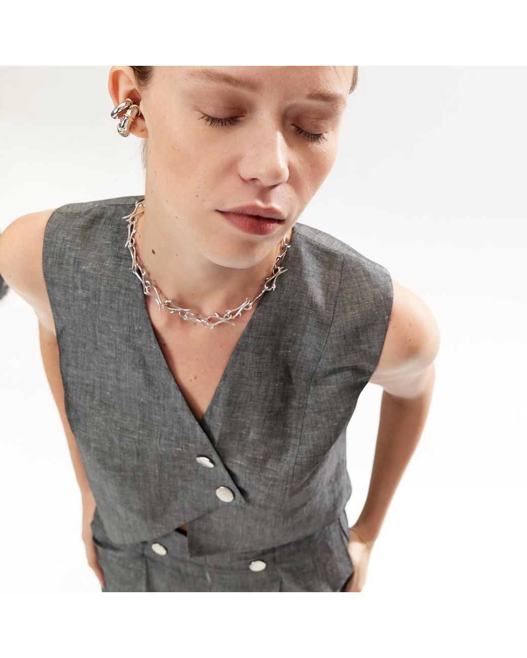 Mirimalist Gray Soul Linen Vest
