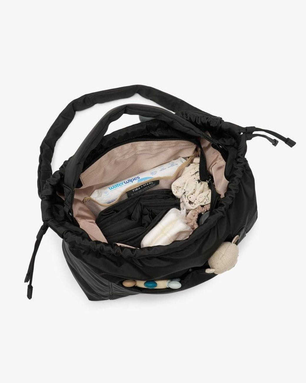 Tiba + Marl Black Luna Drawstring Changing Tote