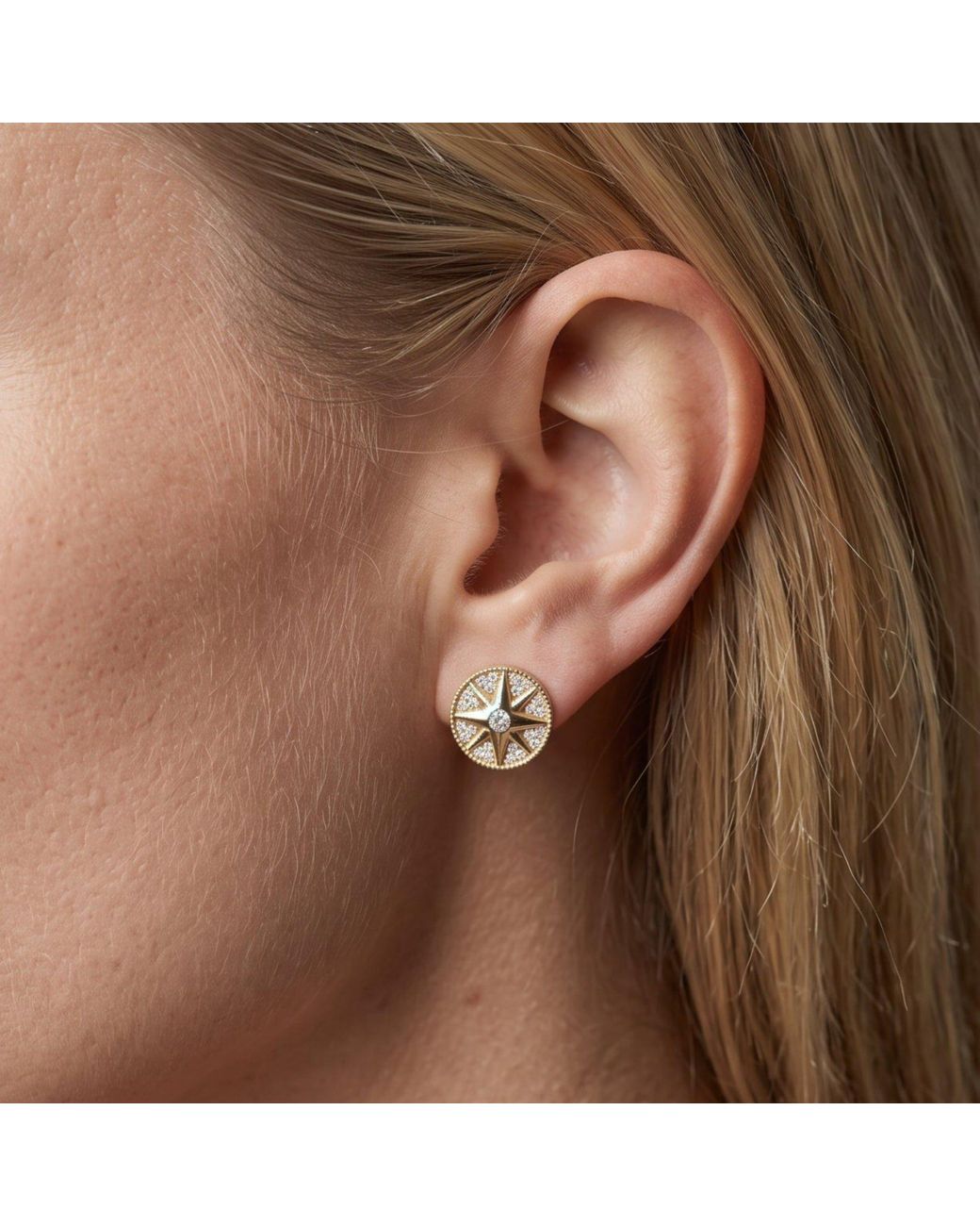 Uchi and Soto Metallic Enso Star Pendant Necklace & Earrings Set