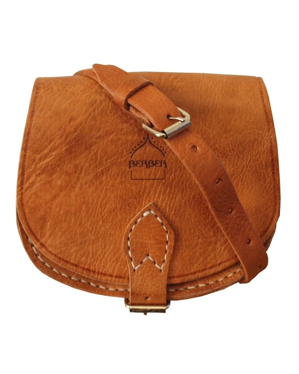 Berber Leather Brown Neutrals The Temara Small Half-Moon Saddle Bag