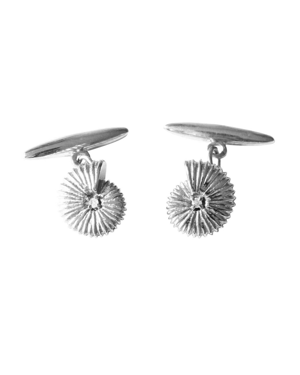 Lee Renee Metallic Ammonite Diamond Cufflinks – for men